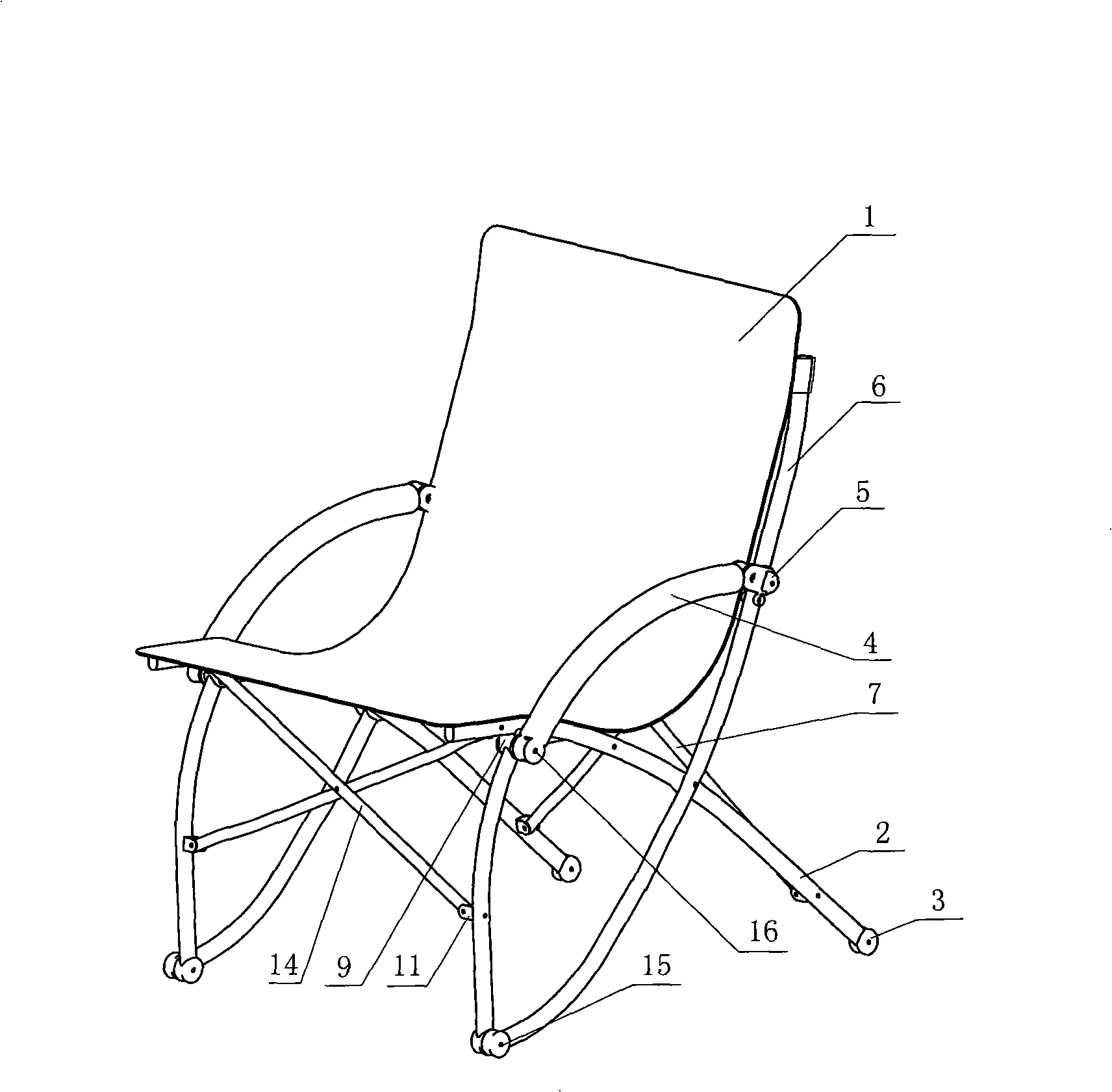 Streamlined collapsible chair