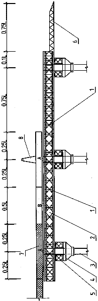 Method for block-by-block casting of concrete continuous beam bridge by using military truss shift mould