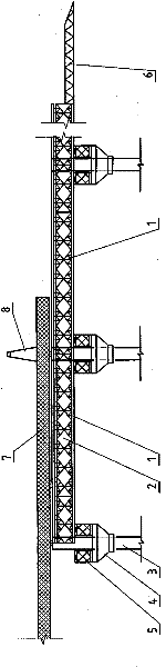 Method for block-by-block casting of concrete continuous beam bridge by using military truss shift mould