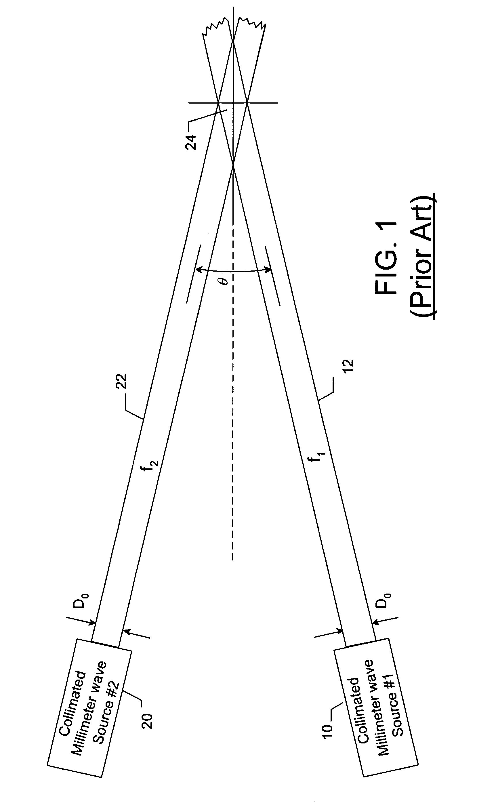 High-frequency two-dimensional antenna and associated down-conversion method