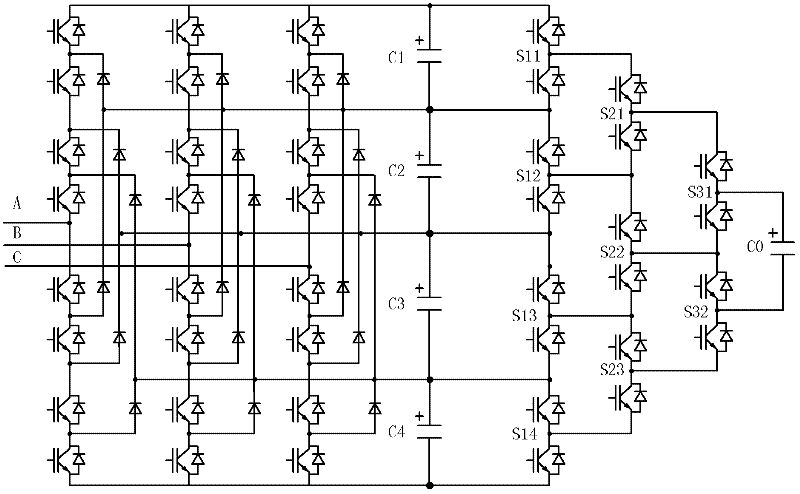 A voltage equalizing circuit and a voltage equalizing method for a DC capacitor voltage of a multilevel converter
