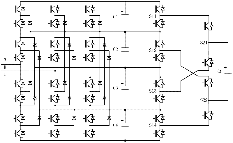 A voltage equalizing circuit and a voltage equalizing method for a DC capacitor voltage of a multilevel converter