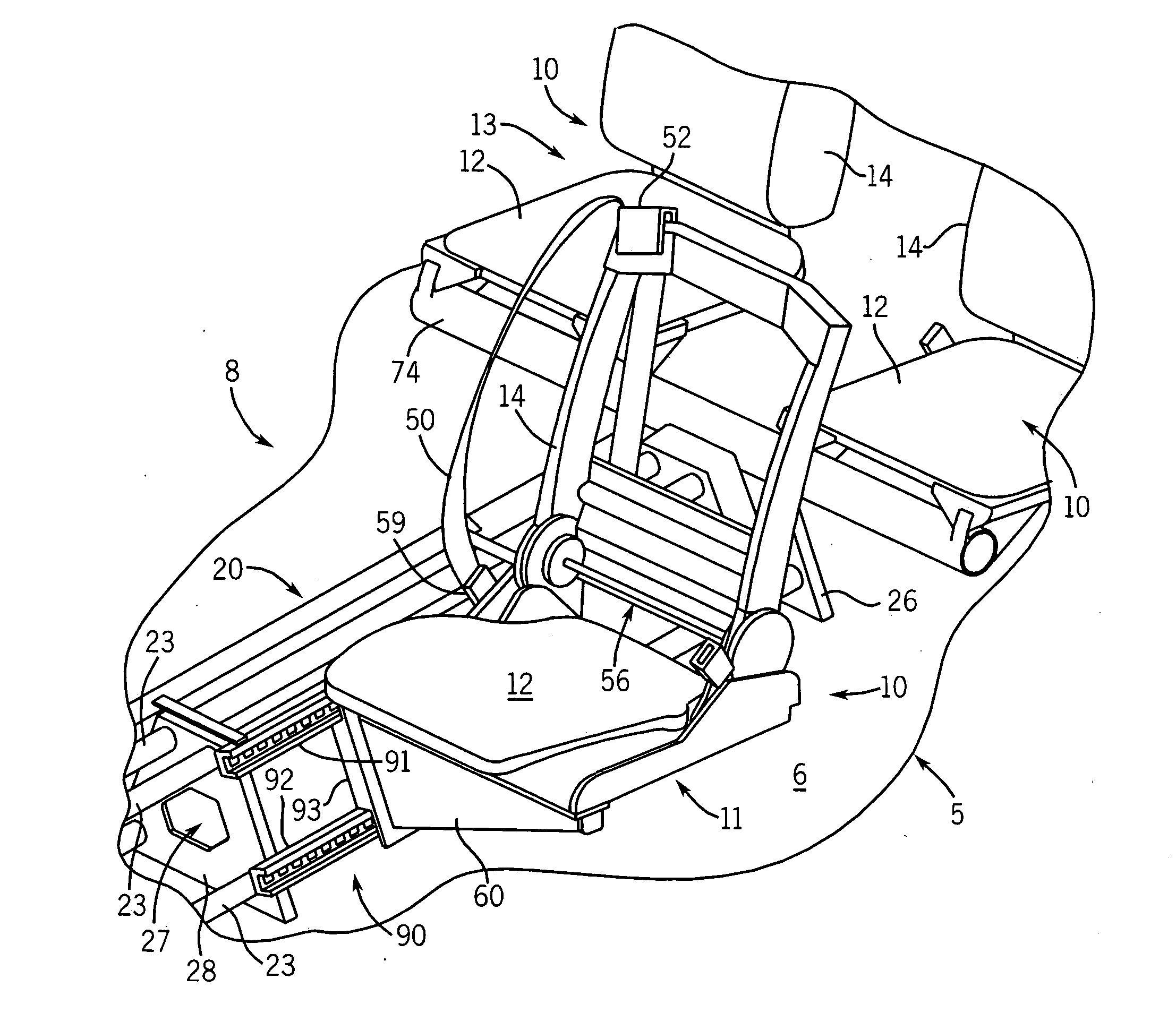 Cantilever supported vehicle seat and system