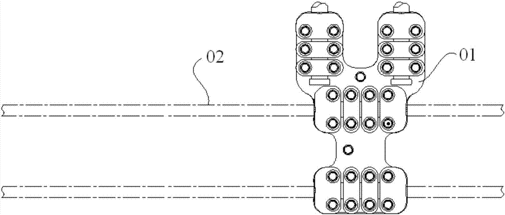 Divided conductor support transition hardware