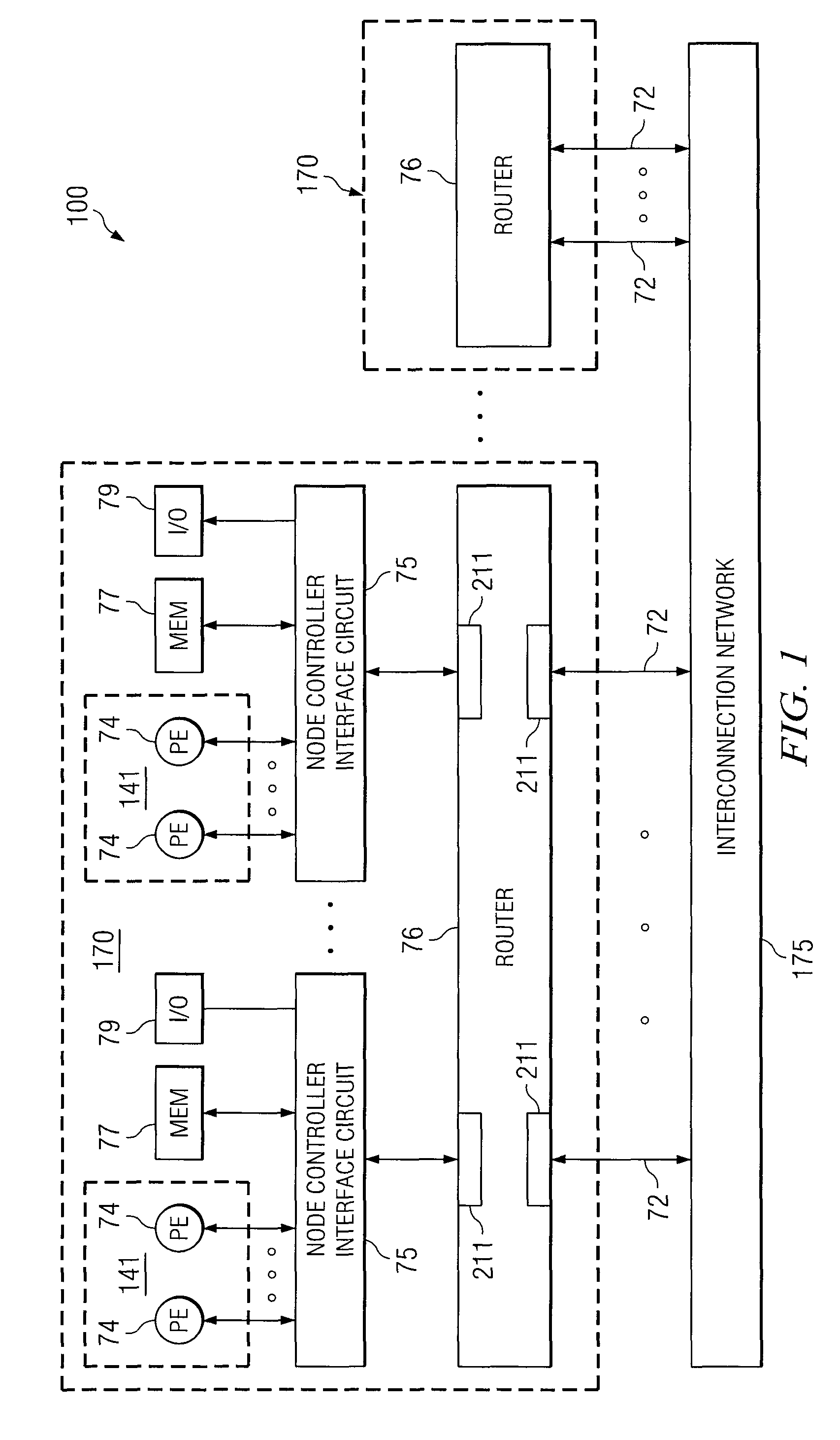 Multiprocessor node controller circuit and method