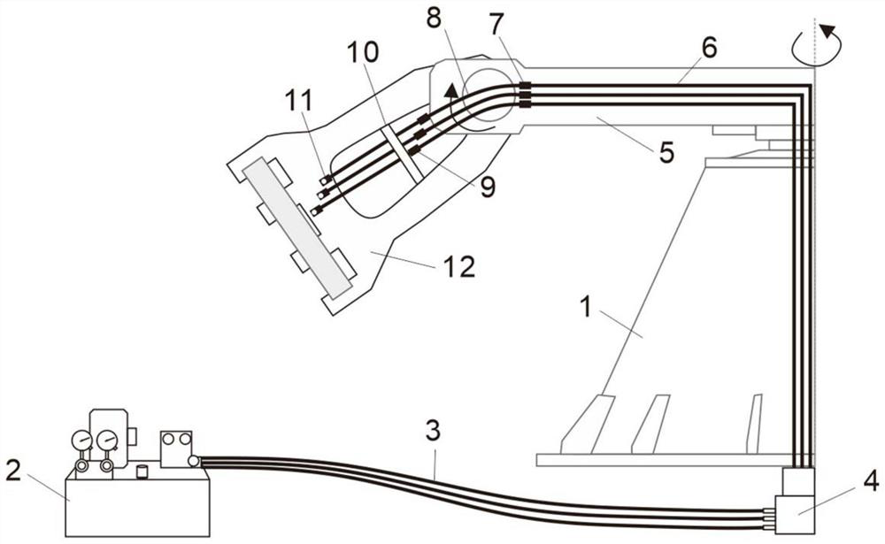 Multi-channel oil-water conveying device and method of arm centrifuge