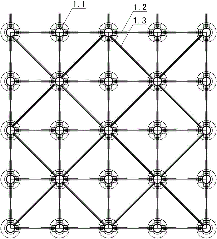 Counter-force plate loading hole construction method and device