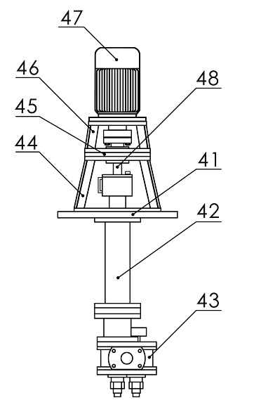Built-in material liquid conveying pump under negative working condition