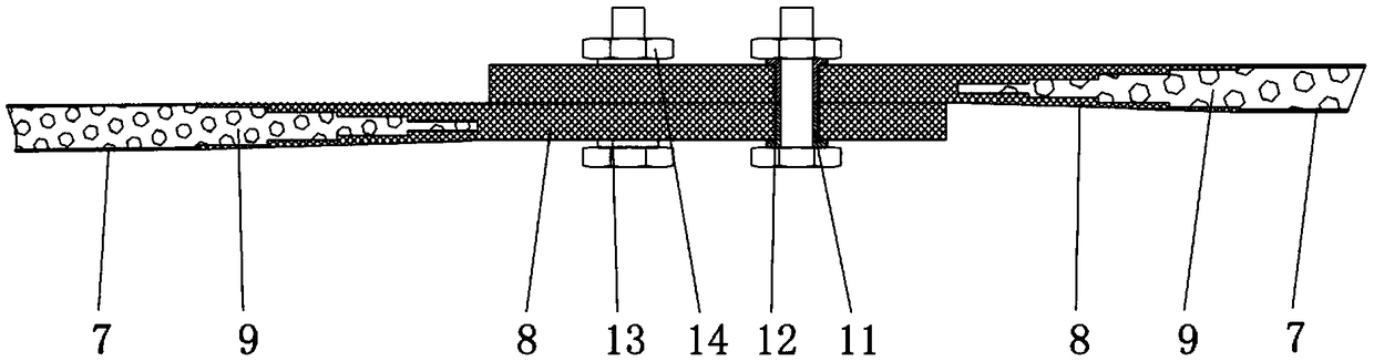 Connecting structure of all-composite winged ship