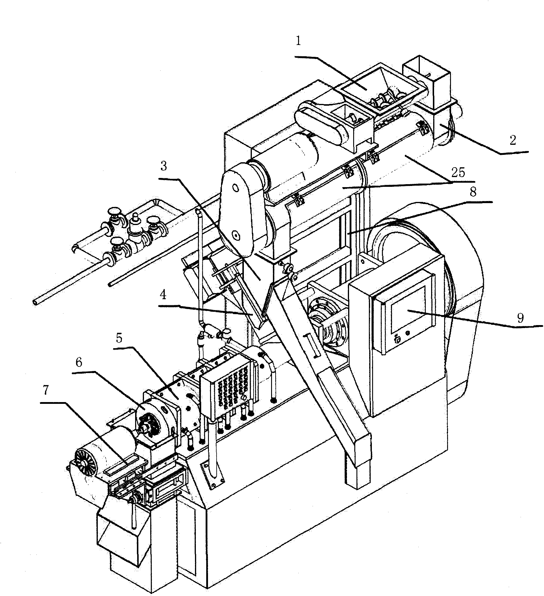 Single-screw low-temperature wet-process puffing machine