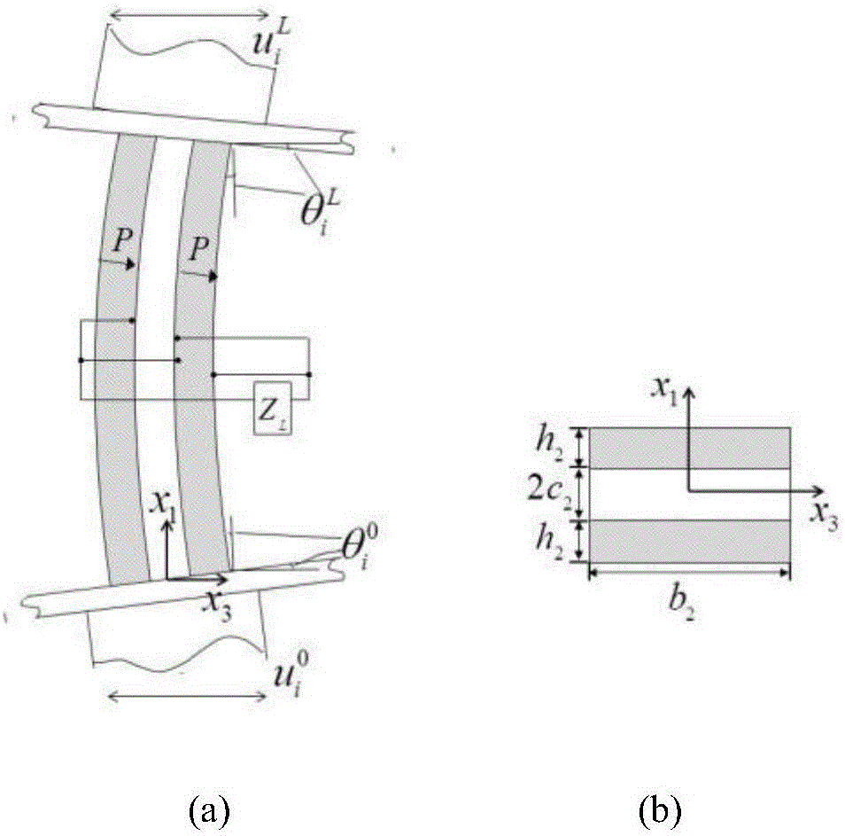 Damping device and method for beam-array-shaped periodical piezoelectric composite structure
