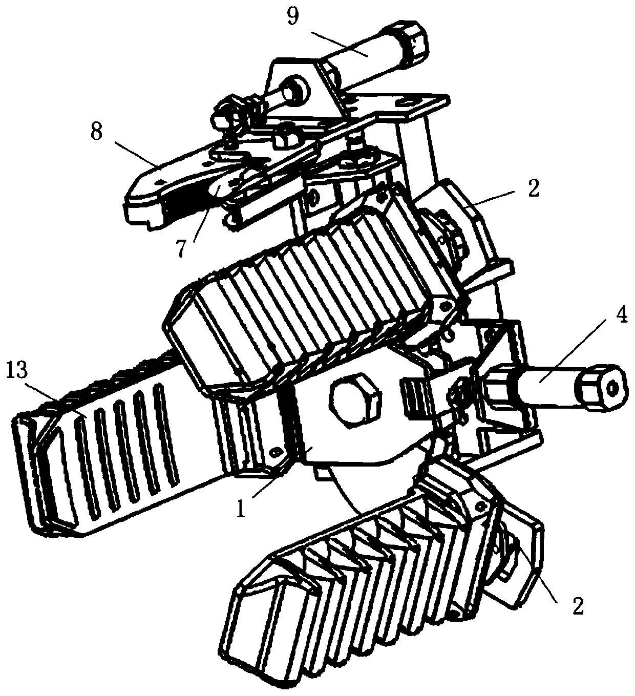 Fruit and vegetable picking actuator integrating flexible grabbing and clamping shearing and picking method thereof