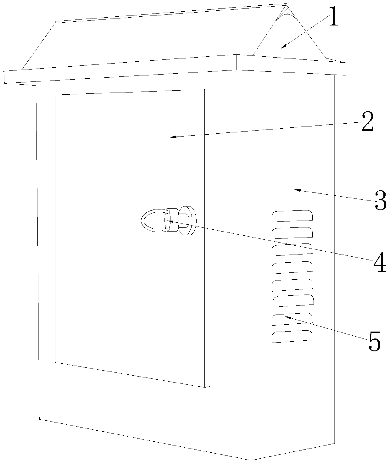 Power box rainproof device for changing ceiling height by pulling to open/close heat dissipation port