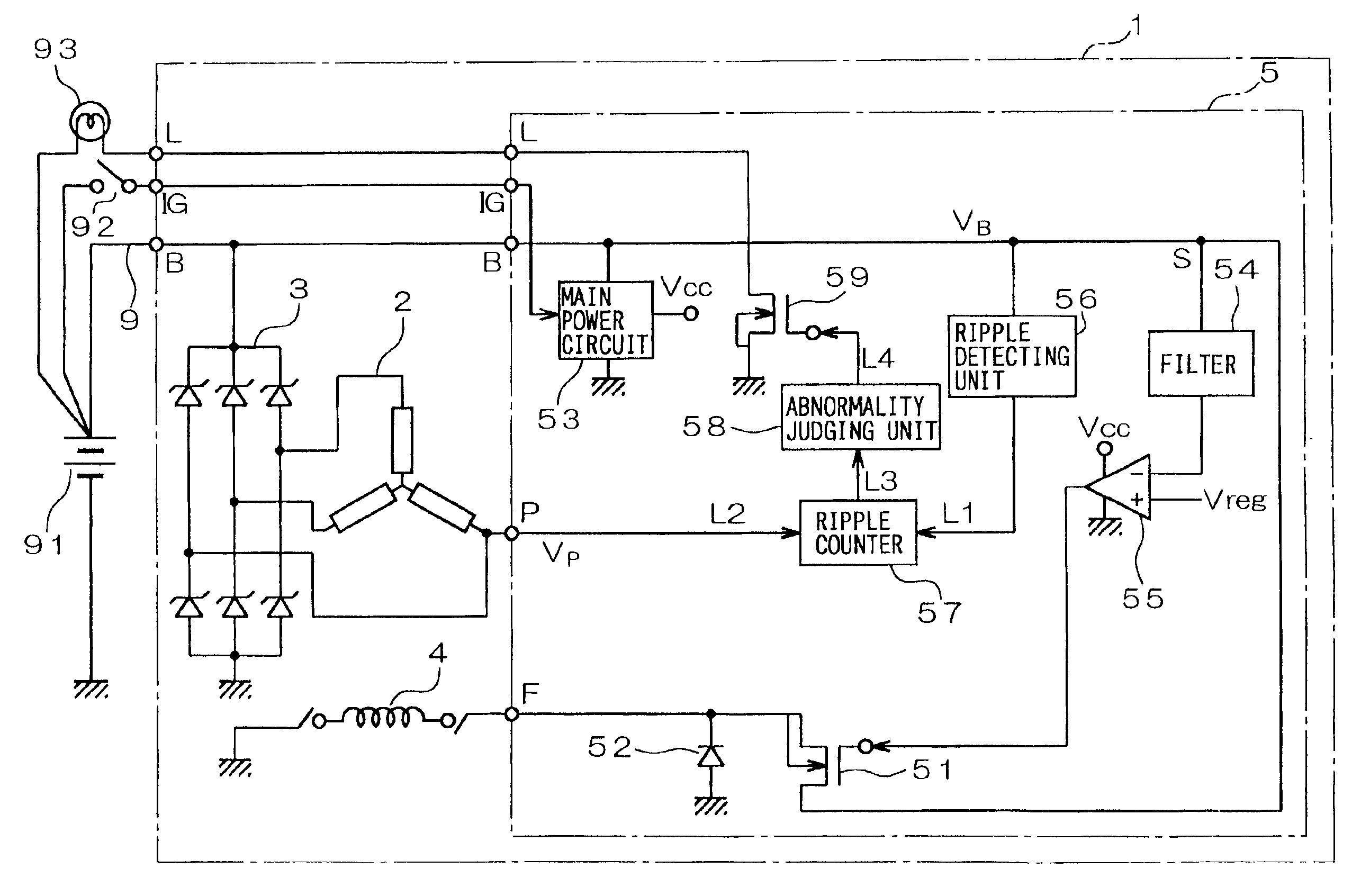 Abnormality detection apparatus of vehicle AC generator
