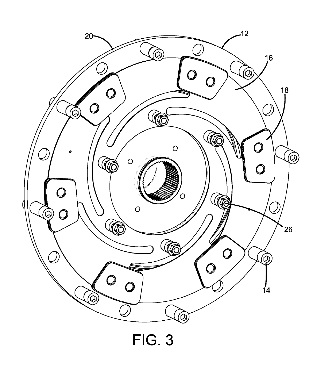 Self-contained clutch for diesel engines
