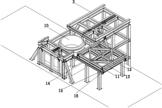 Method for horizontally pushing and integrally ejecting in place for a ladle rotary table upper-part rotary body