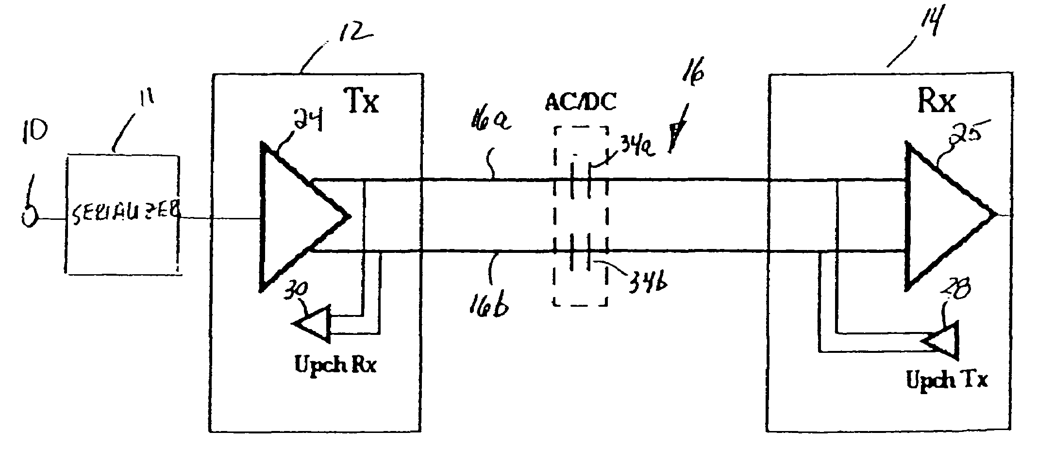 Data transceiver and method for equalizing the data eye of a differential input data signal