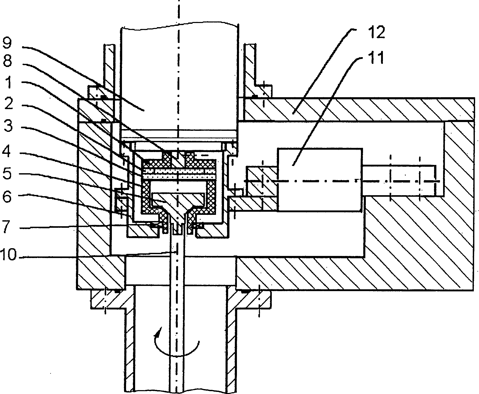 Apparatus for rotating and drawing of crystal with damping