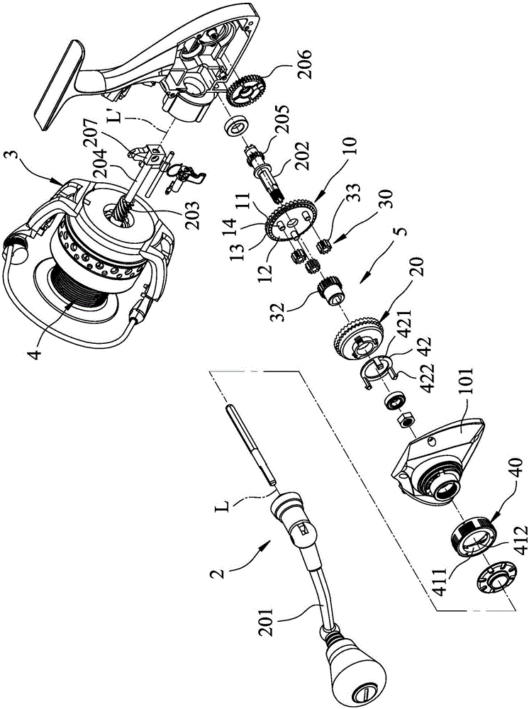 Variable-speed spinning wheel type fishing reel