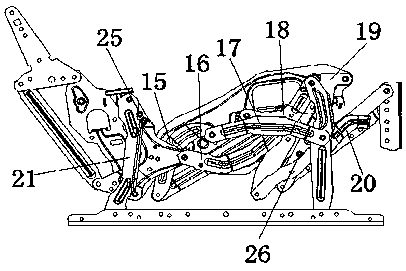 Mechanical extension device for movable sofa