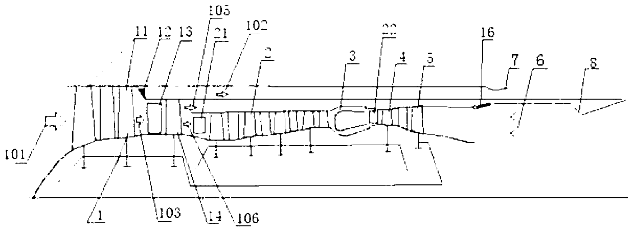 Self-adaptive cycle engine with double external ducts