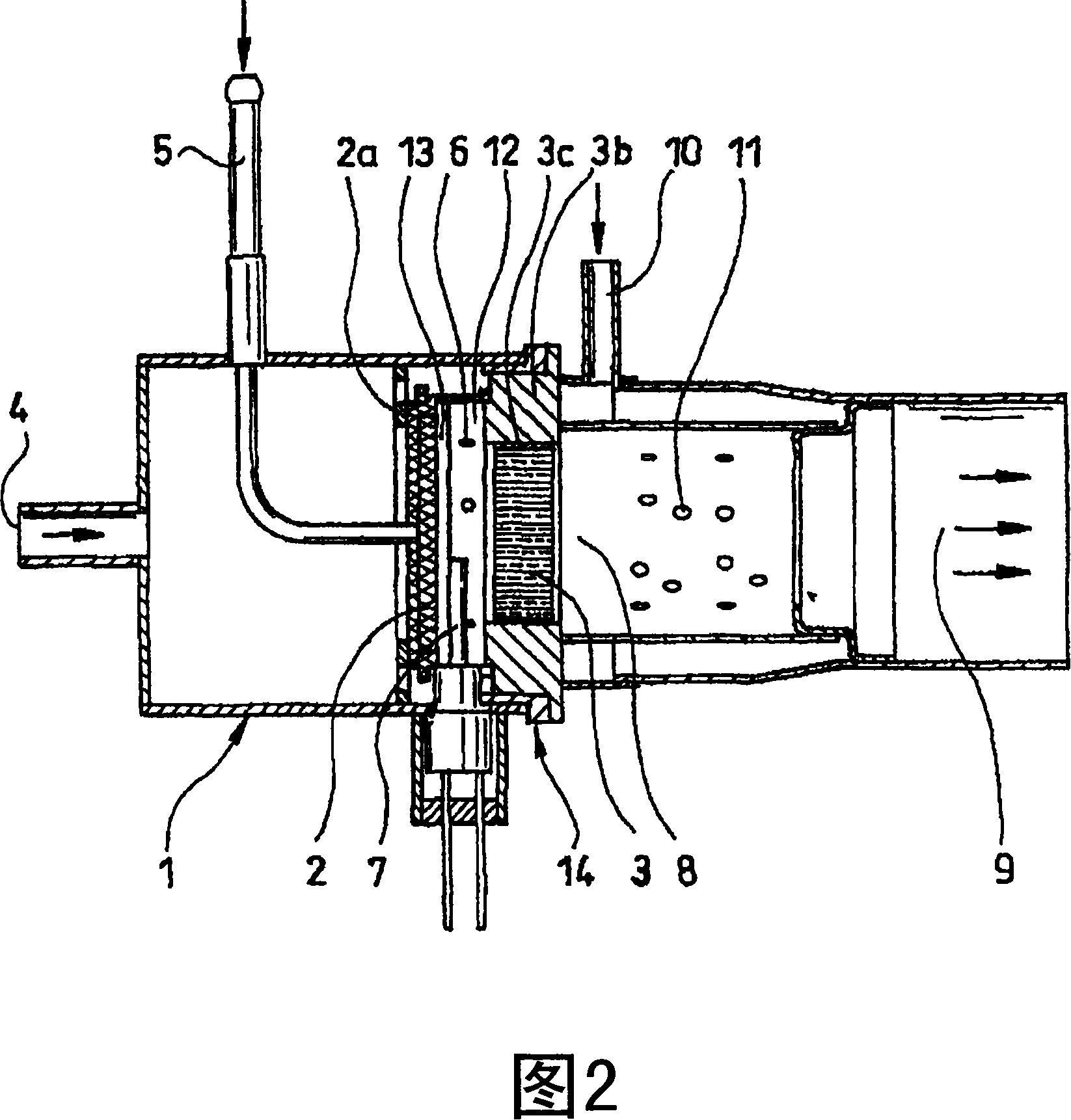 Device and method for preparing a homogeneous mixture consisting of fuel and oxidants