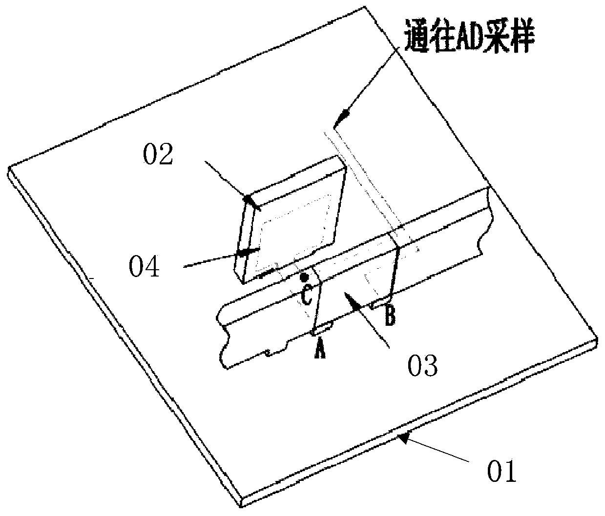 The lead structure of the manganese copper shunt, the PCB board and the wiring structure of the PCB board