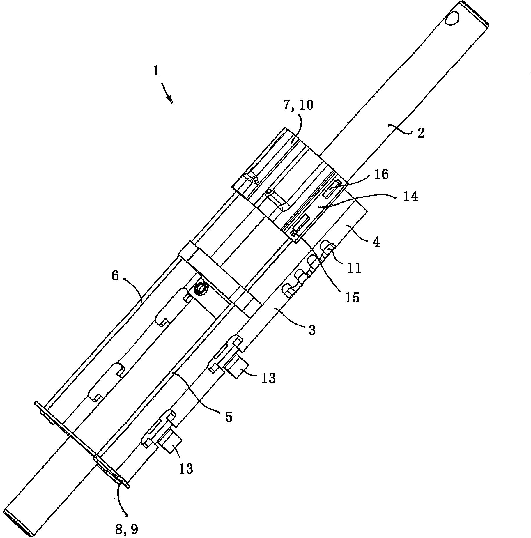 Selector shaft with an open sleeve