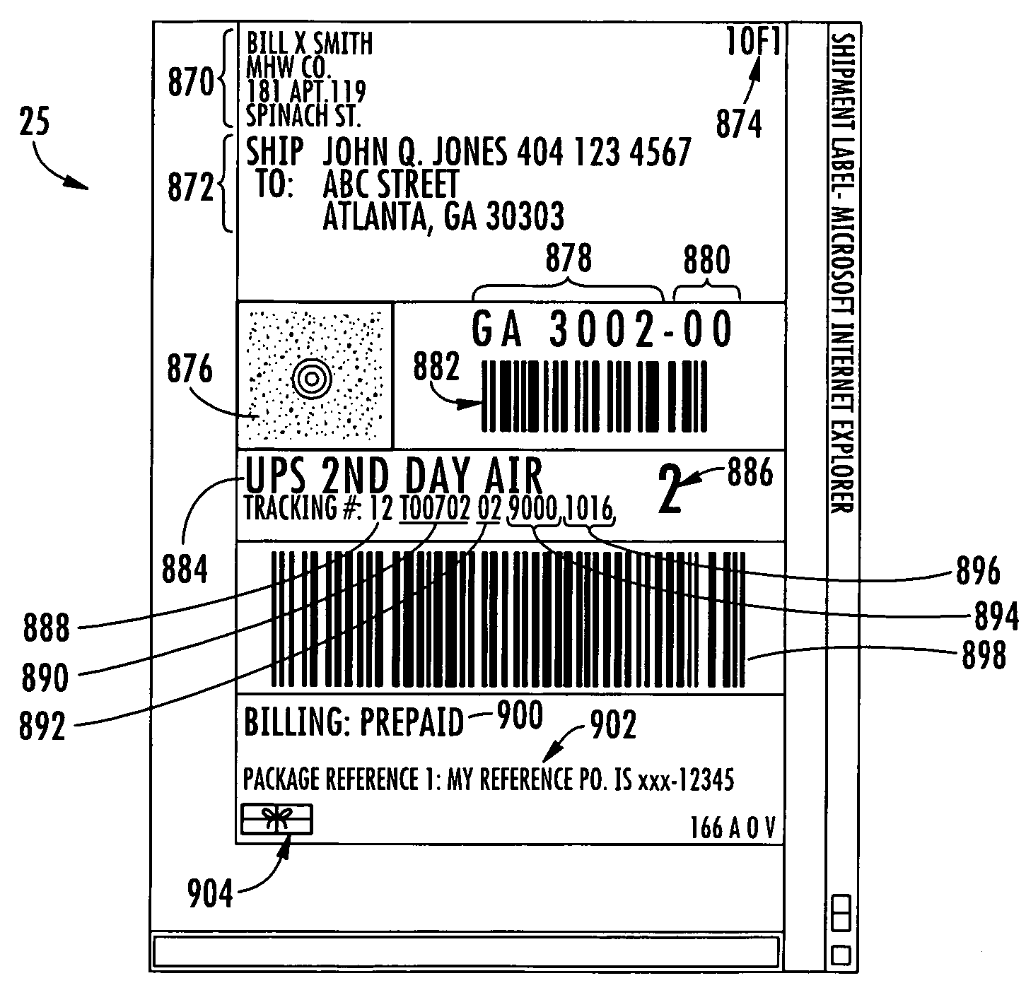 Method for providing a shipping label via an intermediary's website