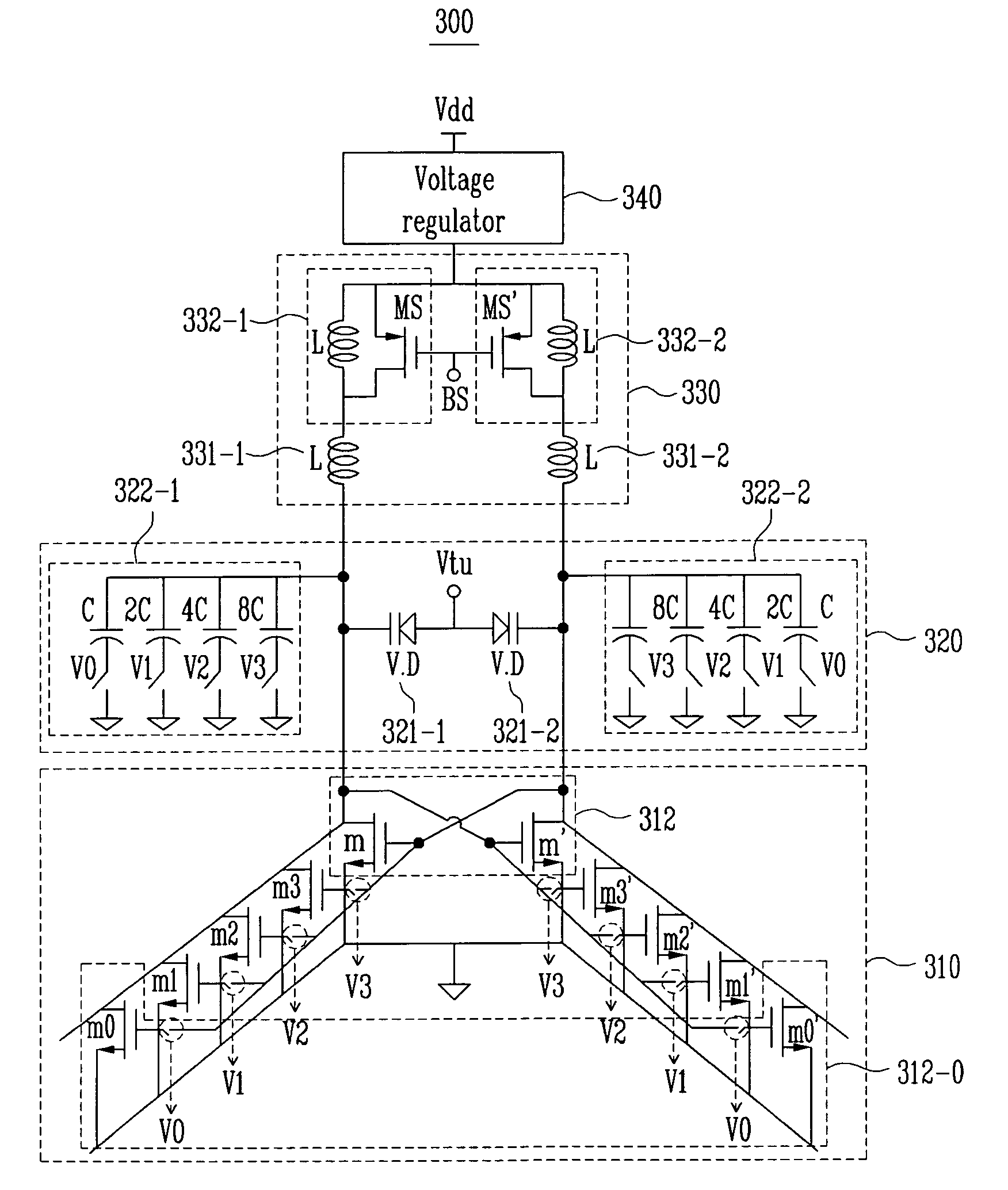 Multi-band LC resonance voltage-controlled oscillator with adjustable negative resistance cell