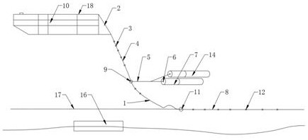Underwater fixed-height dragging device and dragging method for metal detector