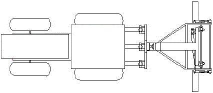 A paddy field leveling device with a connecting rod mechanism composed of a spherical joint and a hydraulic cylinder