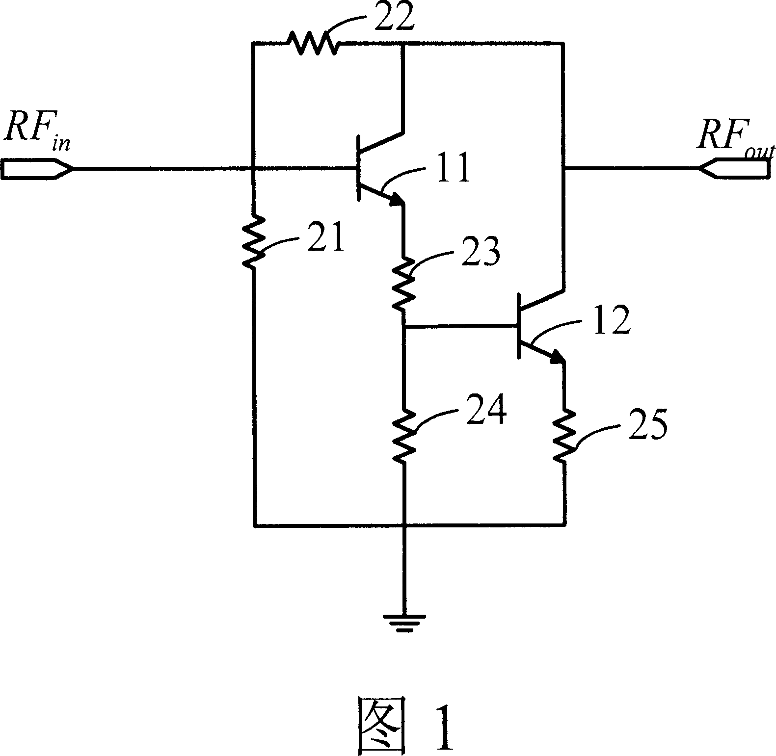 High gain wideband amplifier circuit with temperature compensation