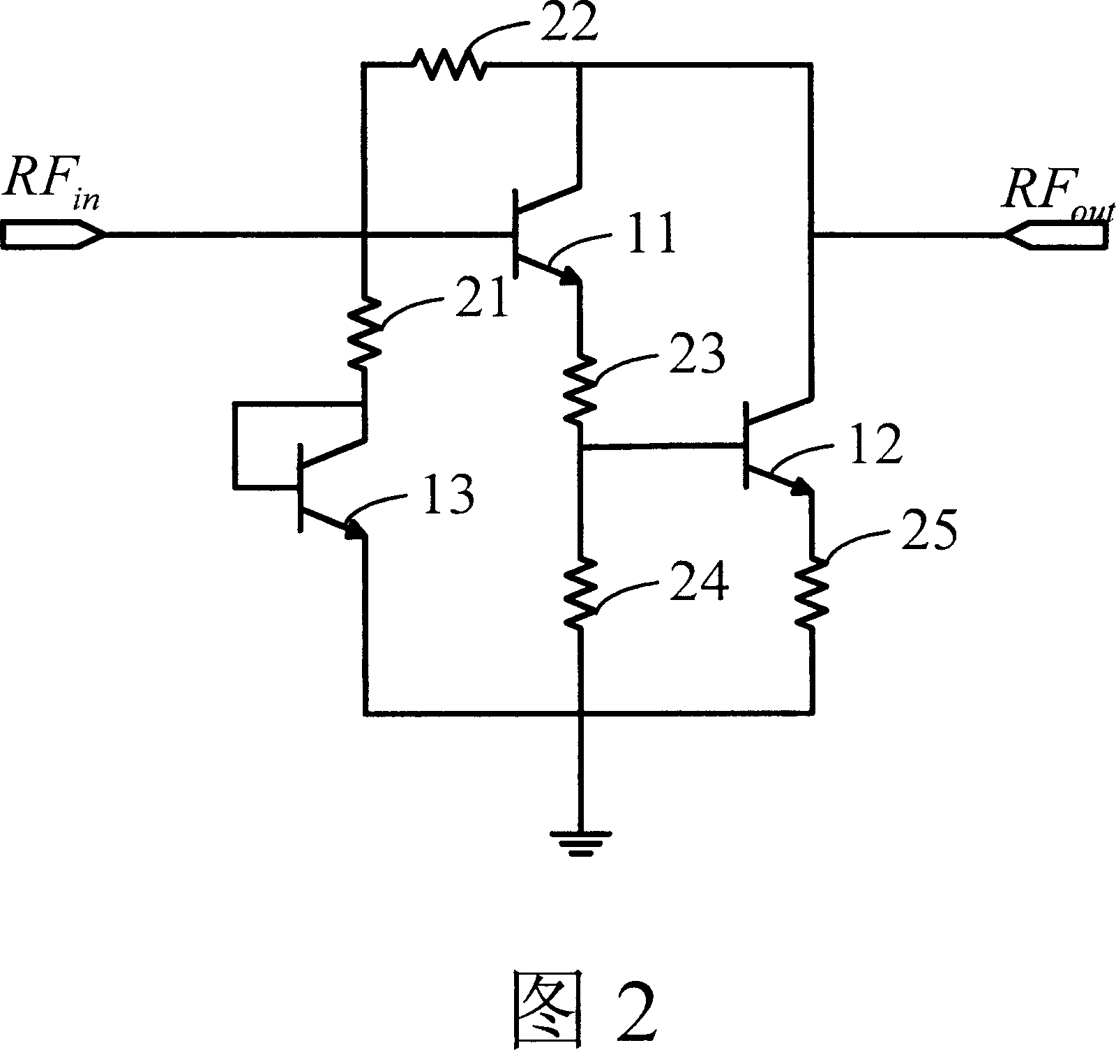 High gain wideband amplifier circuit with temperature compensation