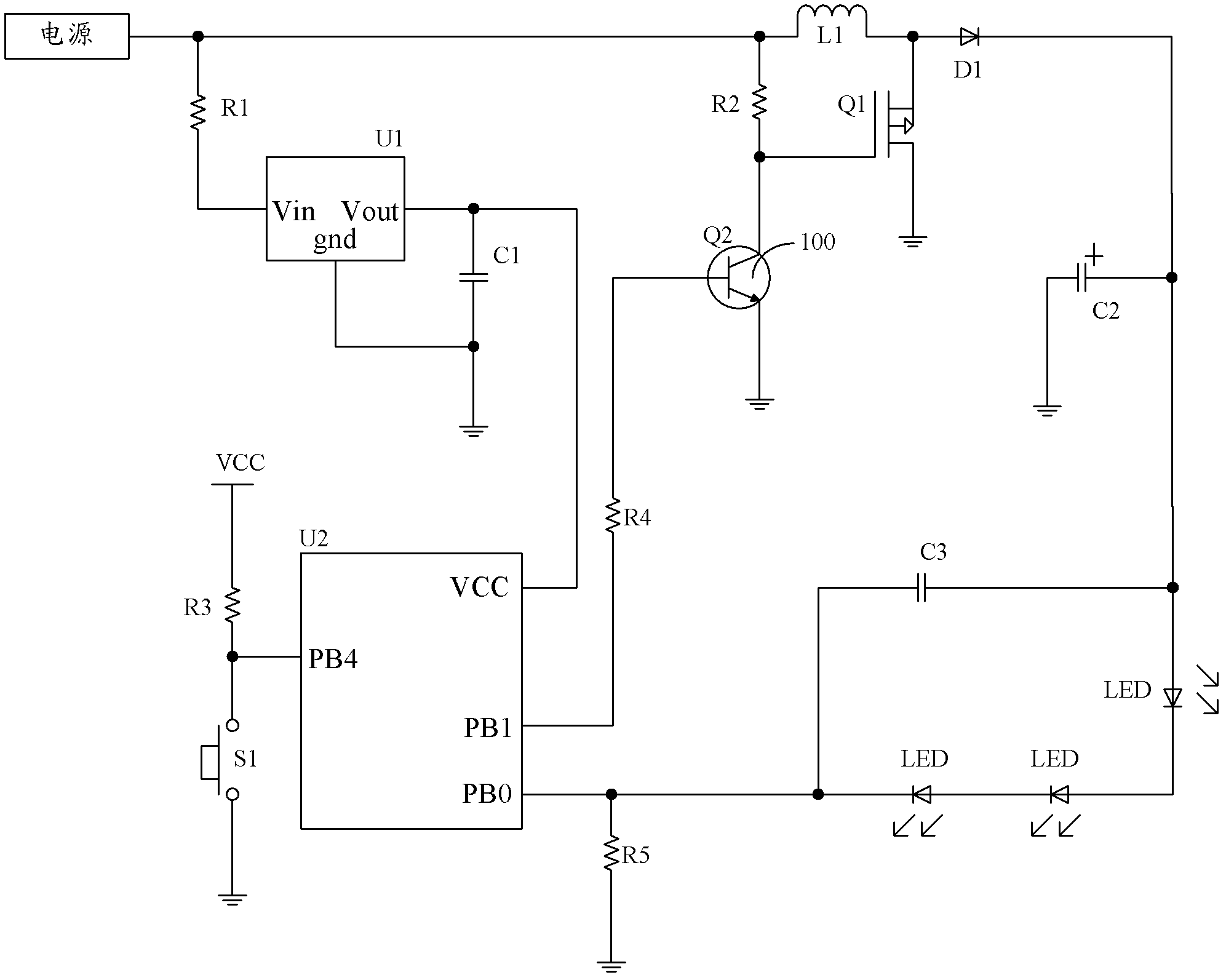 Voltage-rising type LED driving circuit and lamp