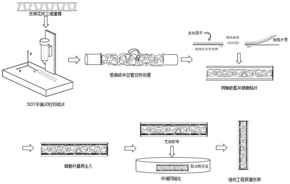 A preparation method of multilayer spiral urethral tissue engineering scaffold