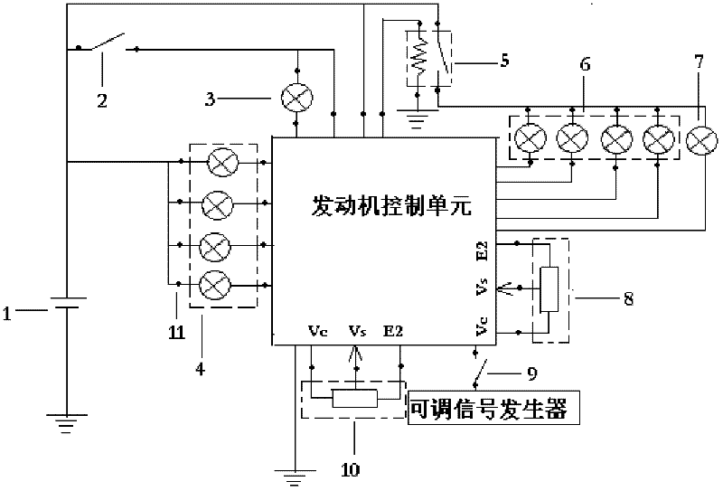 Analogue circuit of automobile electric control engine