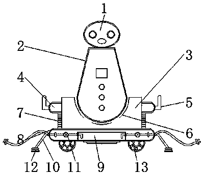 Bottom-movable base of robot with de-dusting function