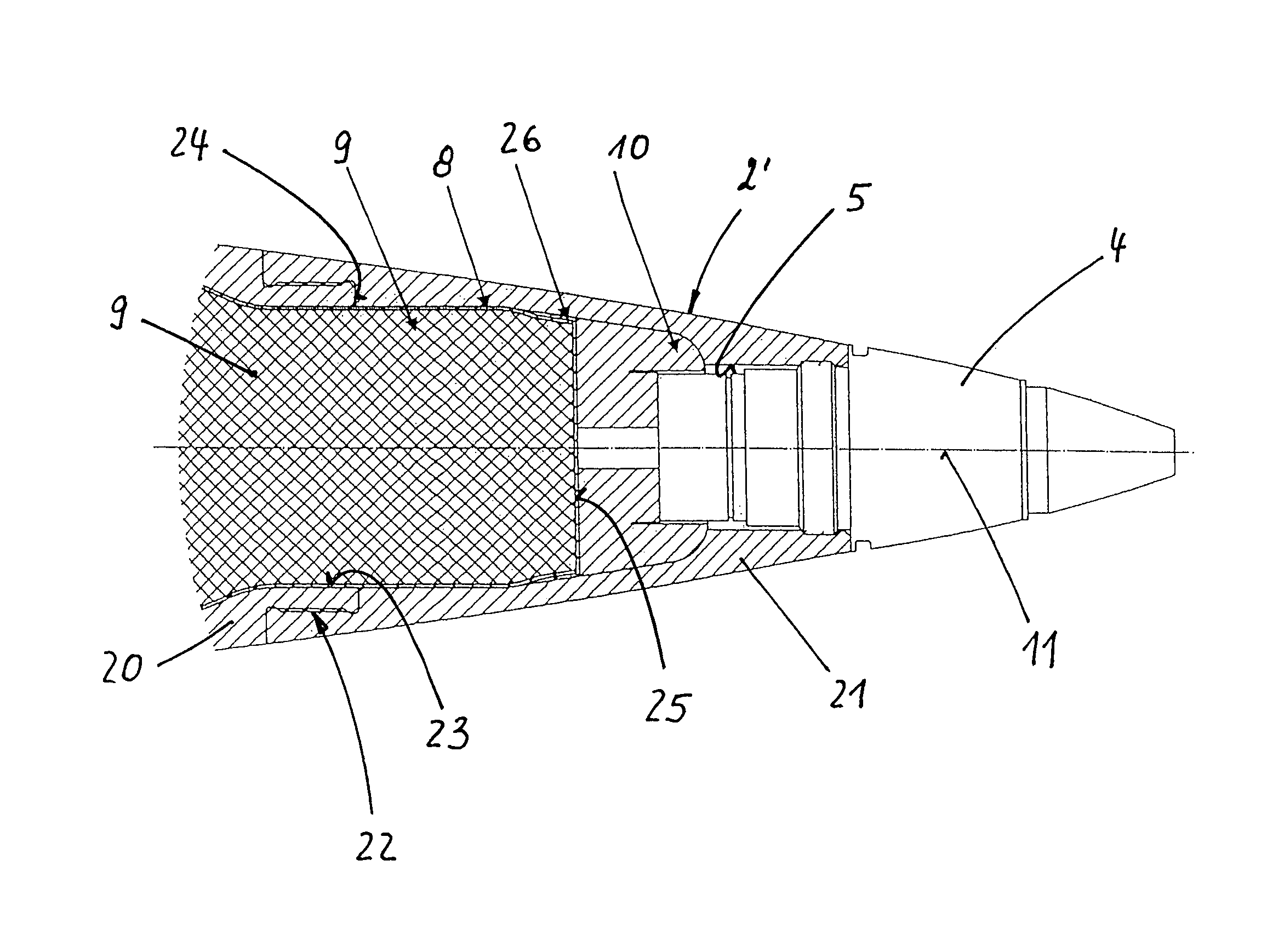 Method for producing a large-caliber explosive projectile, and an explosive projectile produced using this method