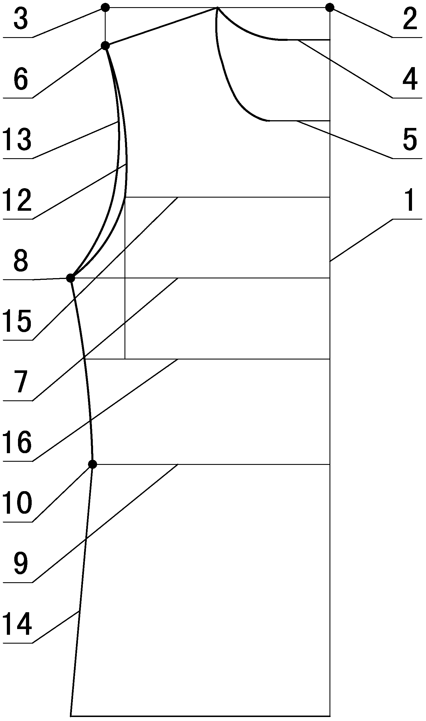 BZ original number tailoring method of clothing chest expanding piece