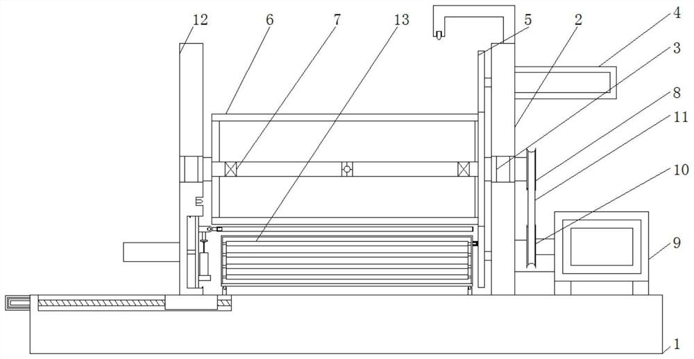 Automatic feeding and discharging winding device for plastic drainage plate processing