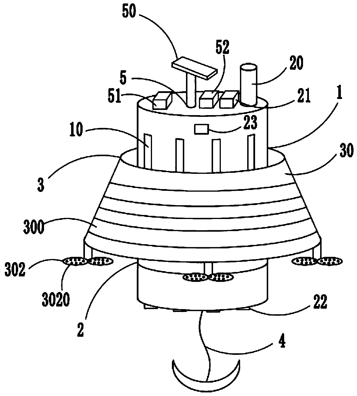 Buoy device for marine environment monitoring and monitoring method thereof