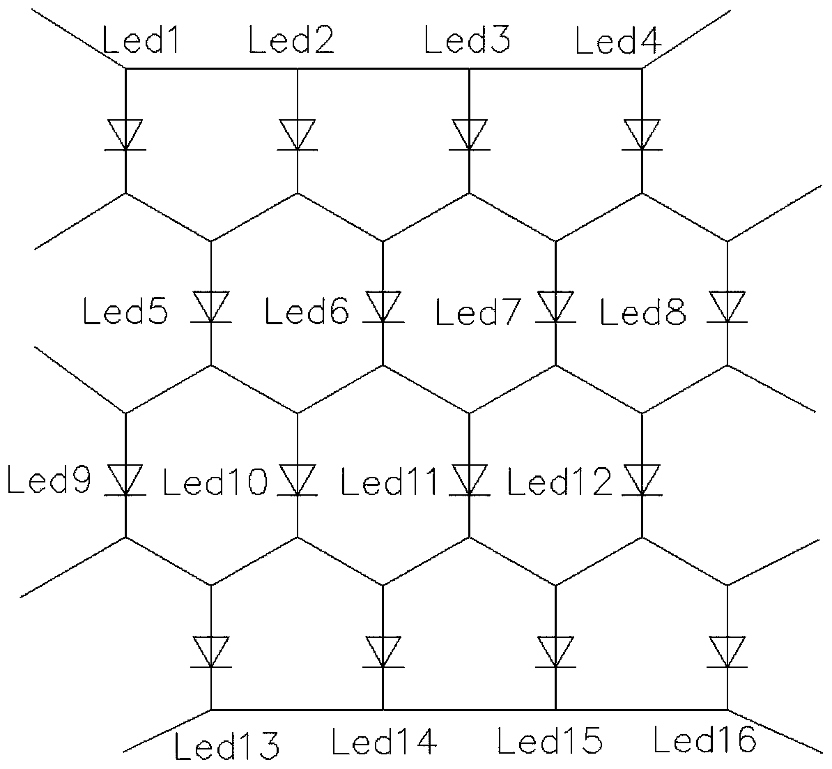LED area source light engine arranged in similar sunlight honeycomb shape