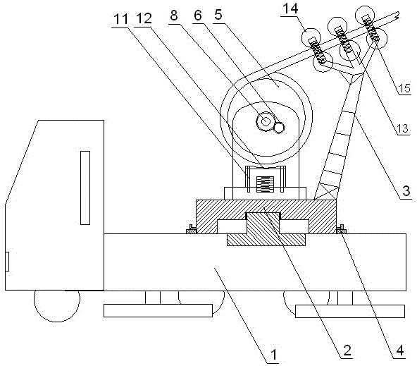 An electric take-up and release car with adjustable outlet position