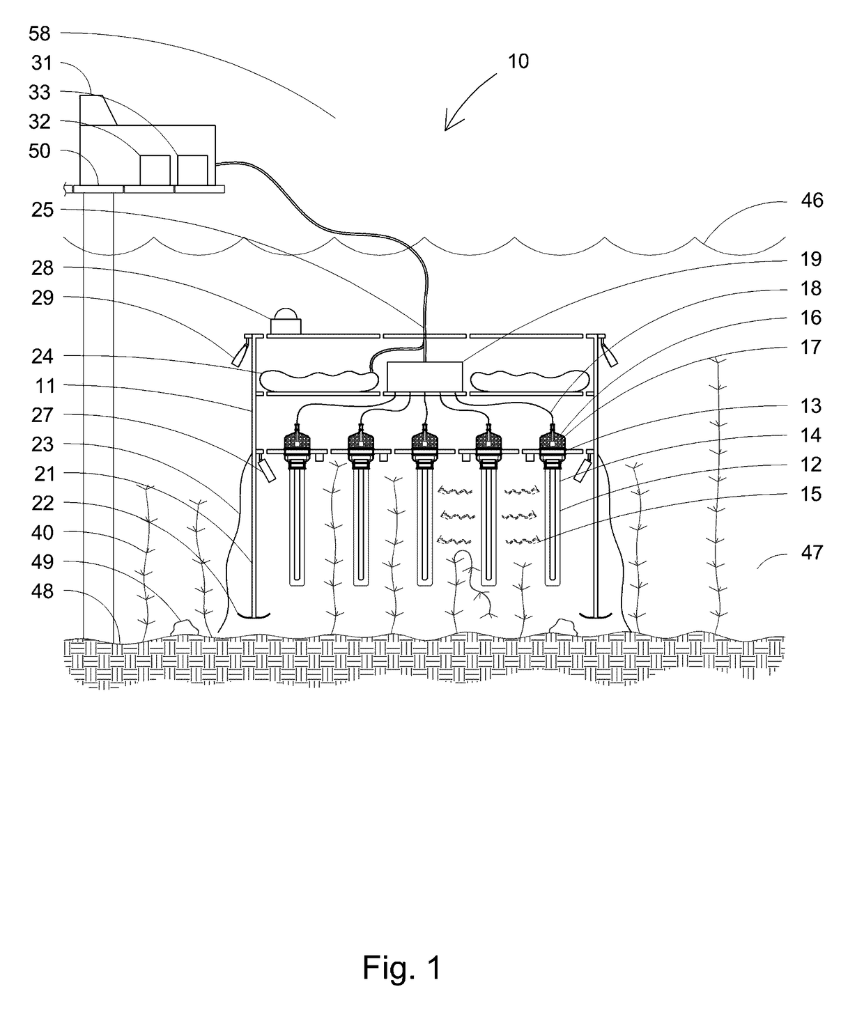 Short-wavelength ultraviolet light array for aquatic invasive weed species control apparatus and method