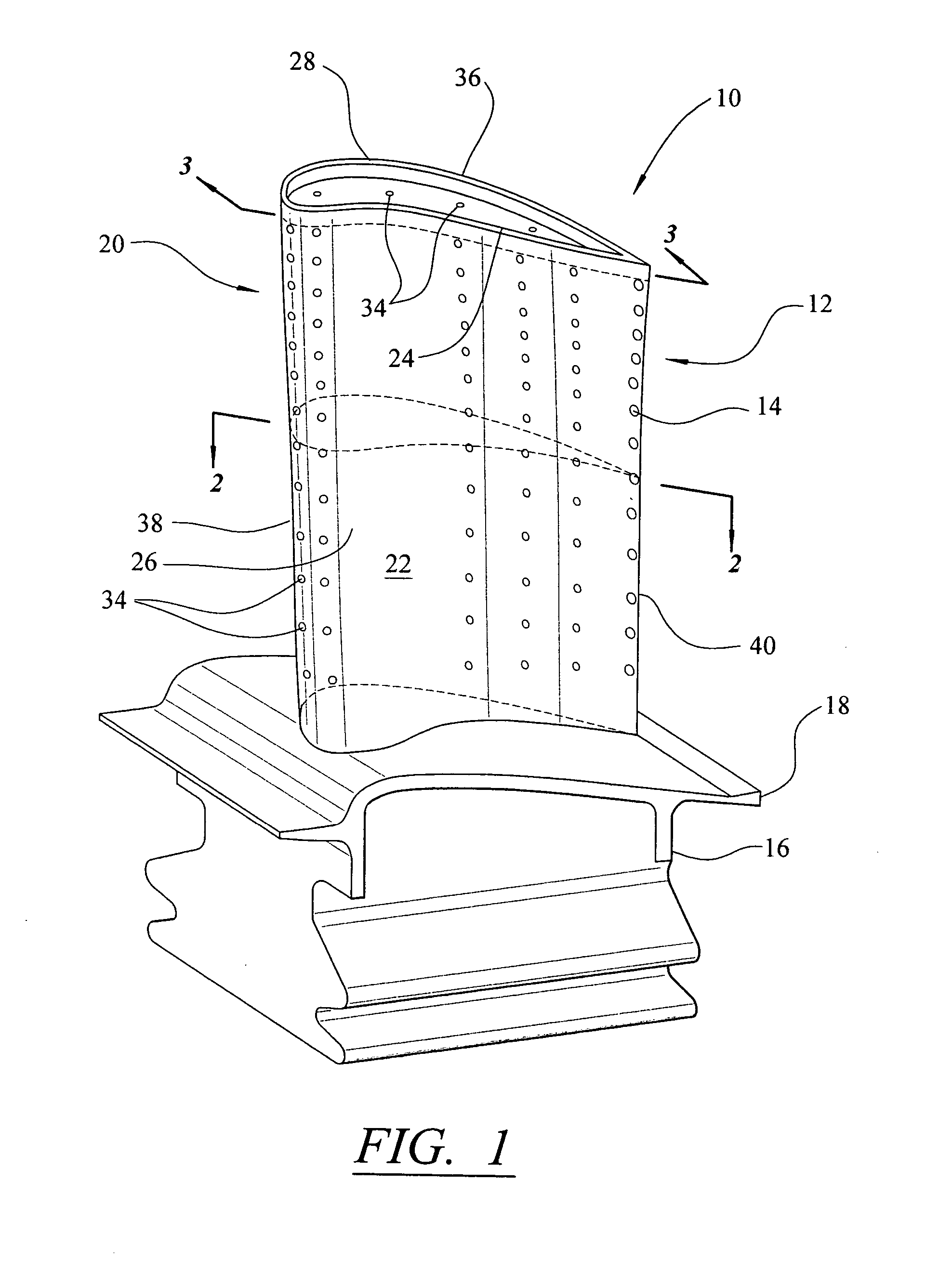 Cooling system for a turbine blade