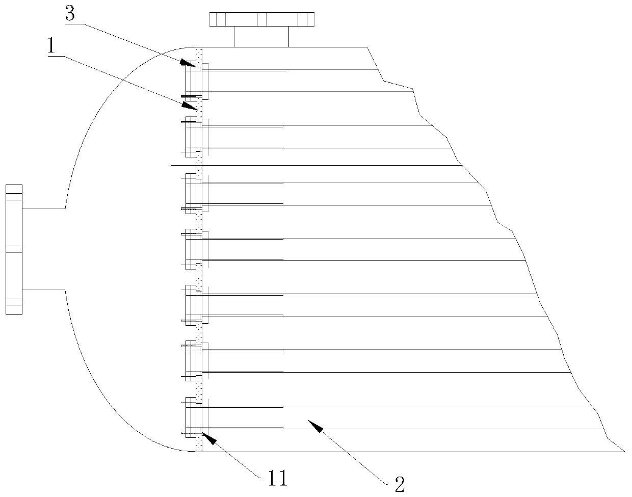 Welding-free structure of PTFE heat exchanger