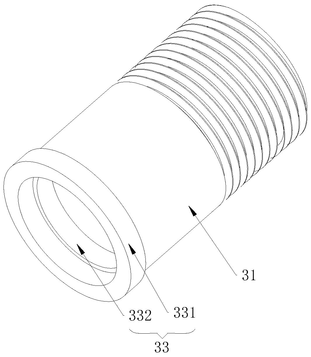 Welding-free structure of PTFE heat exchanger