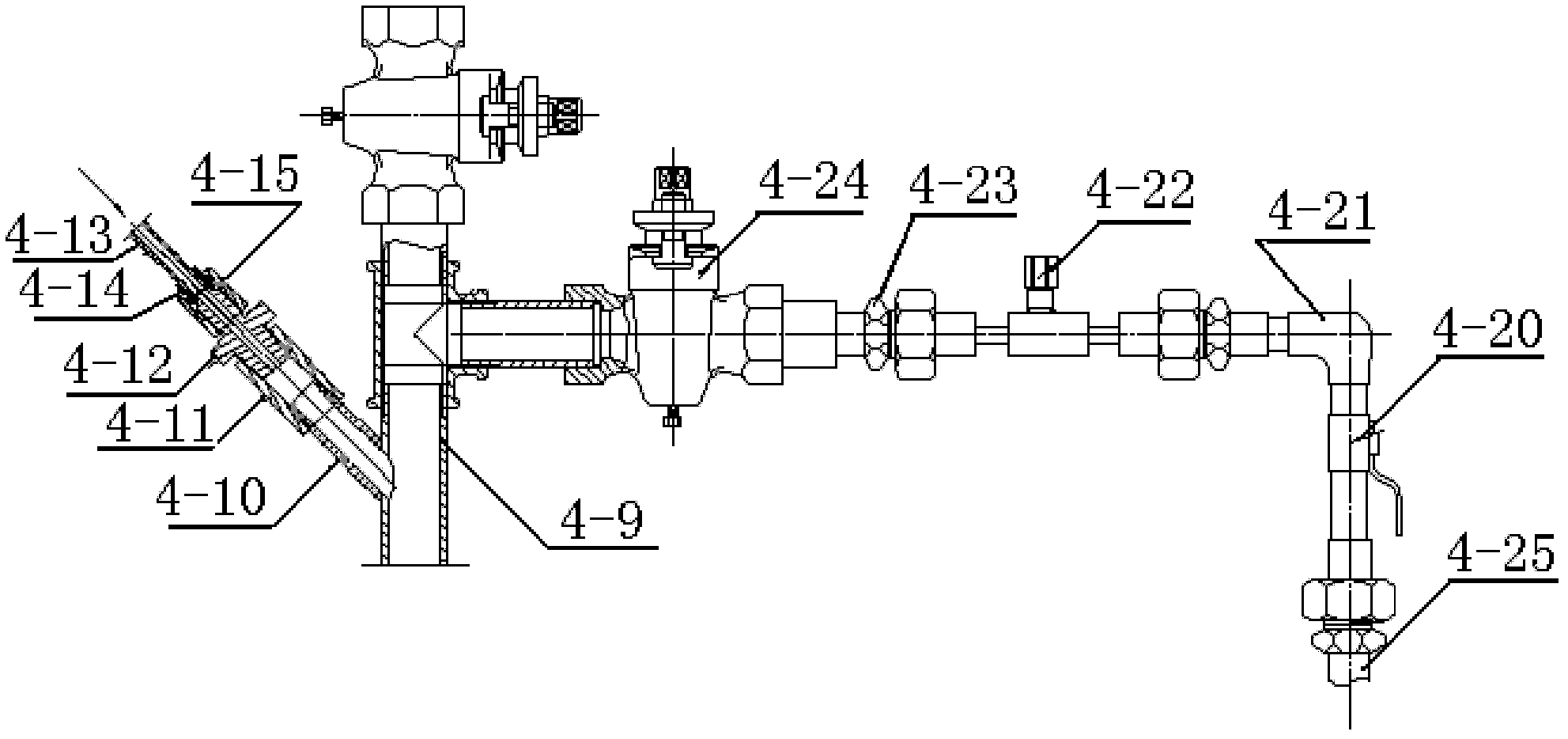 Water-cooling anti-coking instilling and nitrogen blocking removing device of double-row rare earth gas carburizing furnace