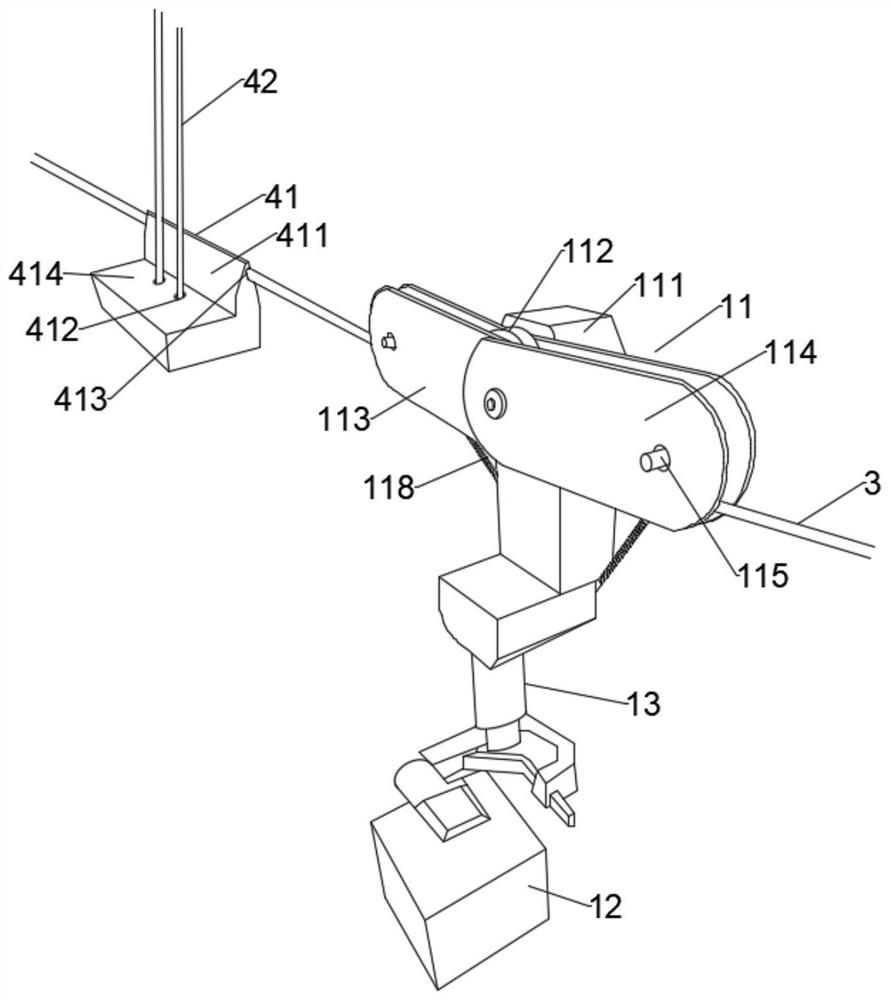 Intelligent coal inventory system capable of walking on steel cable in coal shed to measure volume through aerial photography